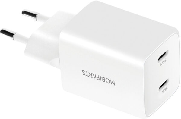 Mobiparts GaN Wall Charger Dual USB-C 35W White (with PD) - Afbeelding 3