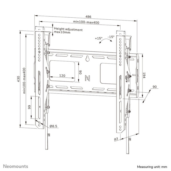 Neomounts heavy duty tv wandsteun - Afbeelding 17