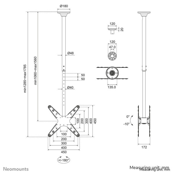 Neomounts TV plafondsteun - Afbeelding 14