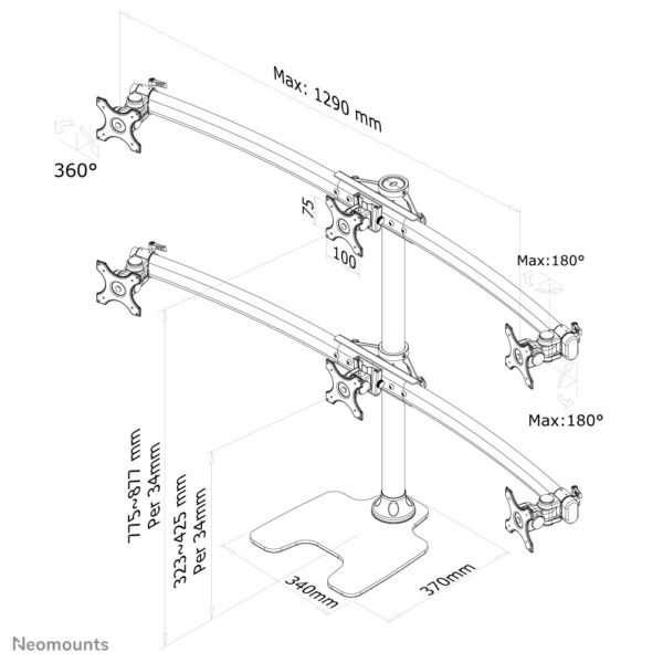 Neomounts monitor stand - Afbeelding 6