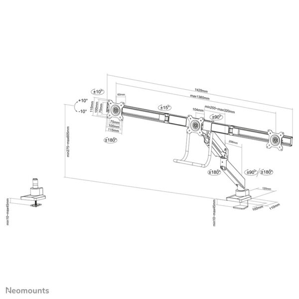 Neomounts monitorarm - Afbeelding 20