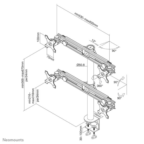 Neomounts monitorarm - Afbeelding 8