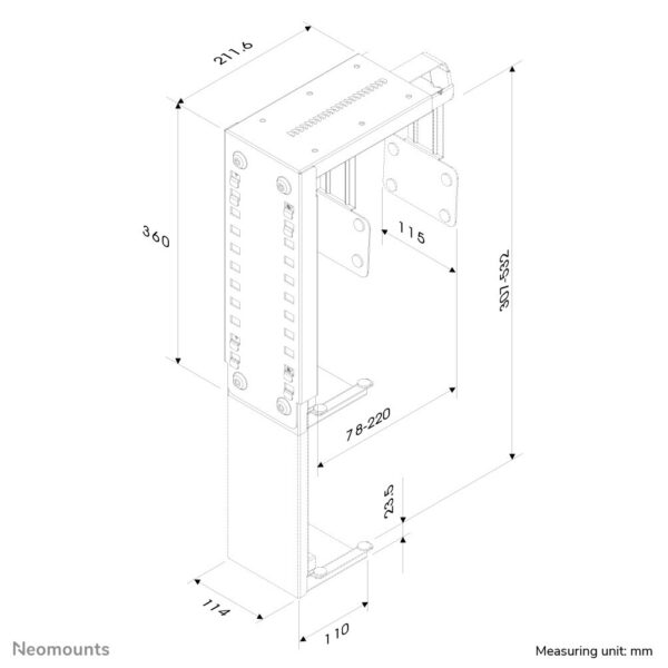 Neomounts CPU-D100BLACK CPU houder - max 30 kg - universeel - Afbeelding 3