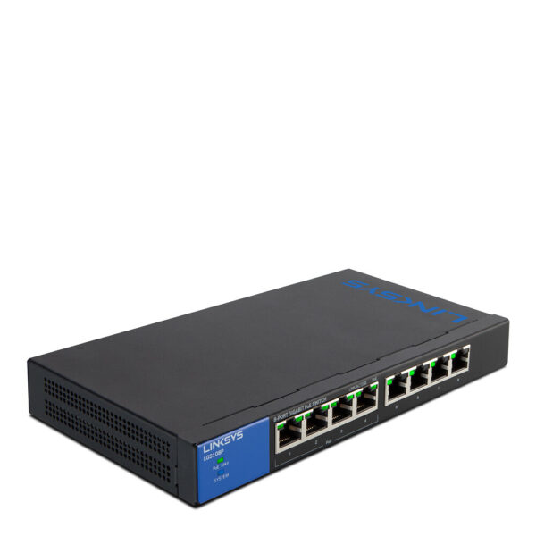 Linksys 8-poorts Gigabit PoE-desktopswitch (LGS108P)