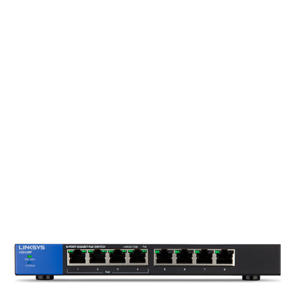 Linksys 8-poorts Gigabit PoE-desktopswitch (LGS108P) - Afbeelding 4