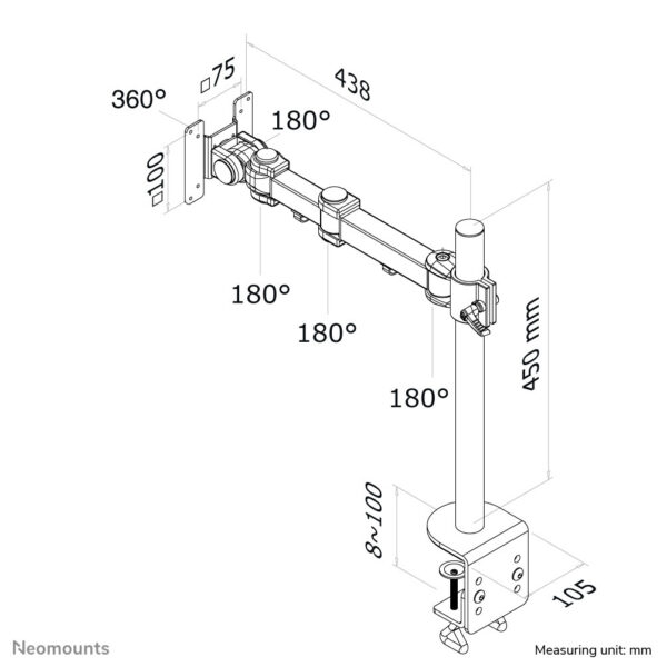 Neomounts monitorarm - Afbeelding 6