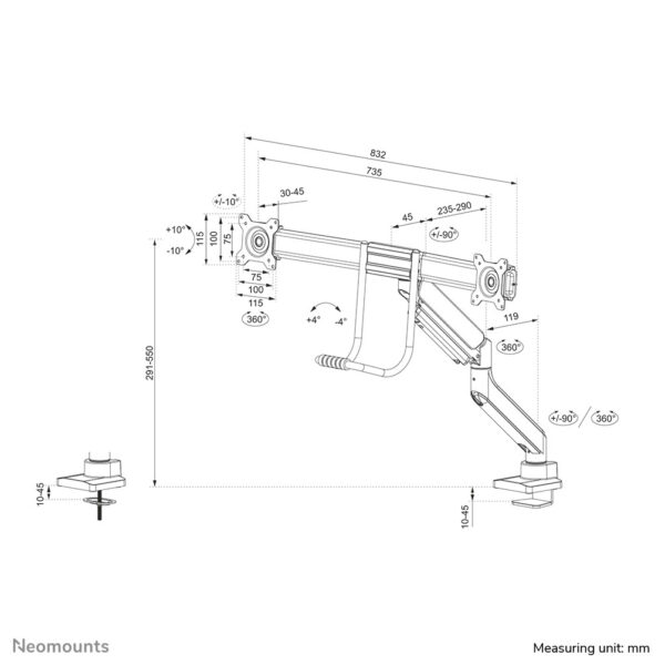 Neomounts monitorarm - Afbeelding 20