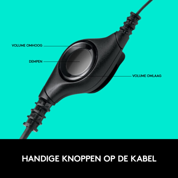 Logitech H390 USB Computer Headset Met rijke digitale audio en knoppen op de draad - Afbeelding 5