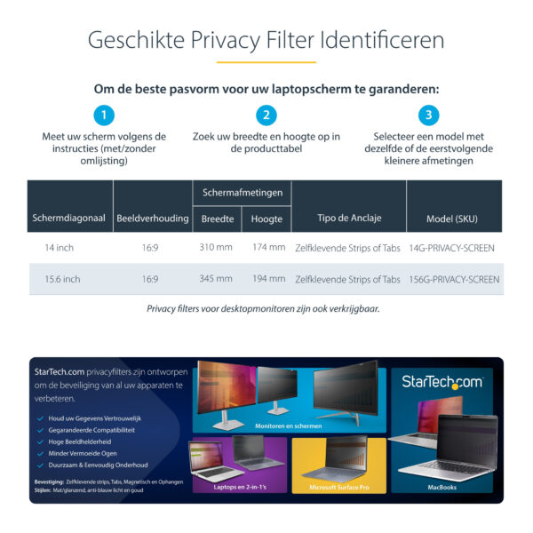 StarTech.com 156G-PRIVACY-SCREEN schermfilter 39,6 cm (15.6") Laptop Randloze privacyfilter voor schermen - Afbeelding 11