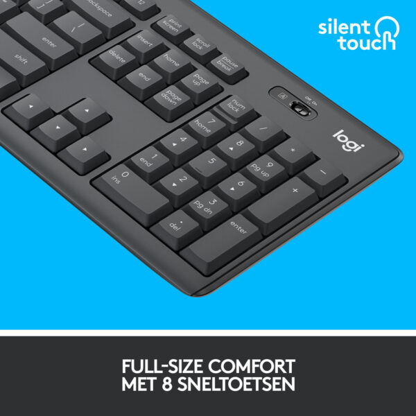 Logitech MK295 Silent Wireless Combo toetsenbord Inclusief muis Kantoor USB QWERTY US International Grafiet - Afbeelding 11