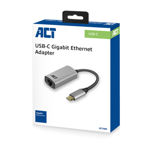 ACT USB-C naar Gigabit ethernet adapter - Afbeelding 2