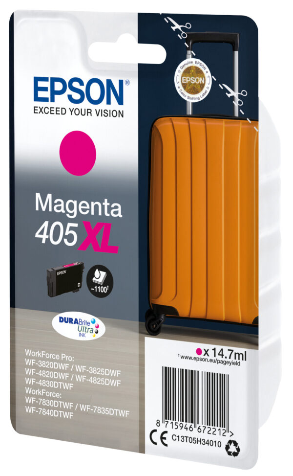 Epson Singlepack Magenta 405XL DURABrite Ultra Ink - Afbeelding 2