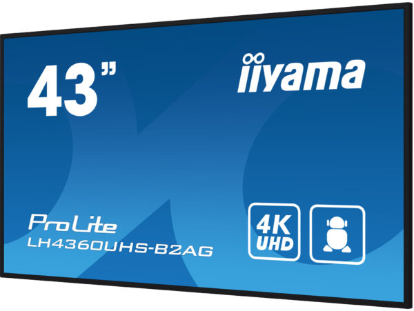 iiyama LH4360UHS-B2AG beeldkrant Digitaal A-kaart 108 cm (42.5") LED Wifi 500 cd/m² 4K Ultra HD Zwart Type processor Android 11 - Afbeelding 6