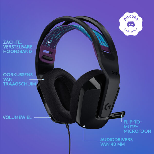 Logitech G G335 Headset Bedraad Hoofdband Gamen Zwart - Afbeelding 9