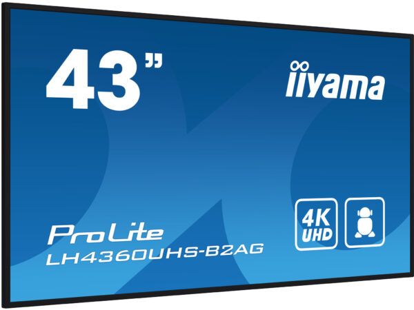 iiyama LH4360UHS-B2AG beeldkrant Digitaal A-kaart 108 cm (42.5") LED Wifi 500 cd/m² 4K Ultra HD Zwart Type processor Android 11 - Afbeelding 3