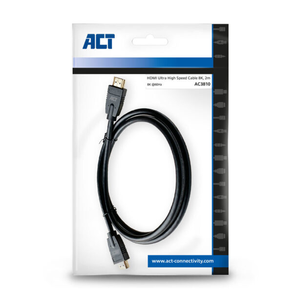 ACT 2 meter HDMI 8K Ultra High Speed kabel v2.1 HDMI-A male - HDMI-A male - Afbeelding 2