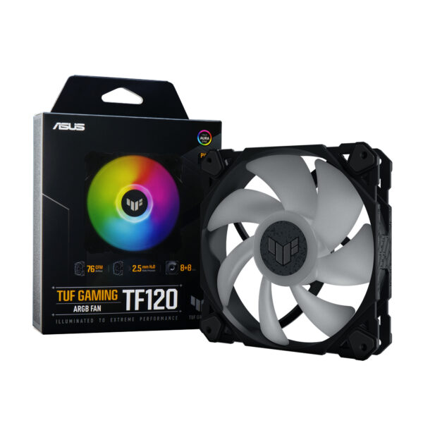 ASUS TUF Gaming TF120 ARGB Fan Computer behuizing Luchtkoeler 12 cm Zwart - Afbeelding 10