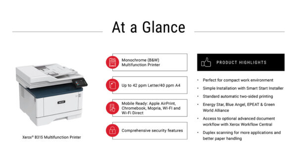 Xerox B315 A4 40 ppm draadloze dubbelzijdige printer PS3 PCL5e/6 2 laden totaal 350 vel - Afbeelding 10