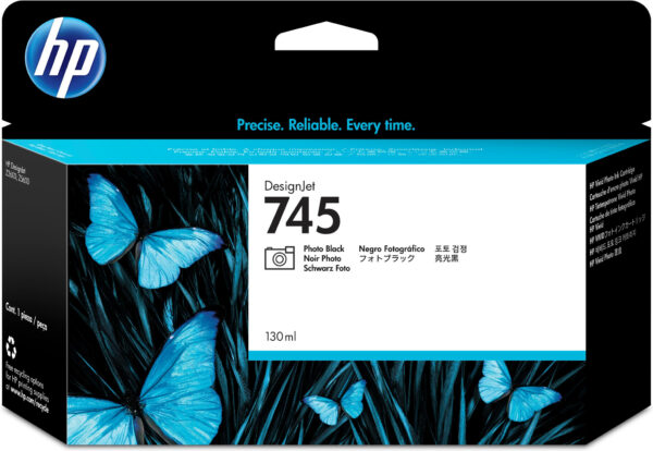 HP 745 zwarte DesignJet fotoinktcartridge, 130 ml