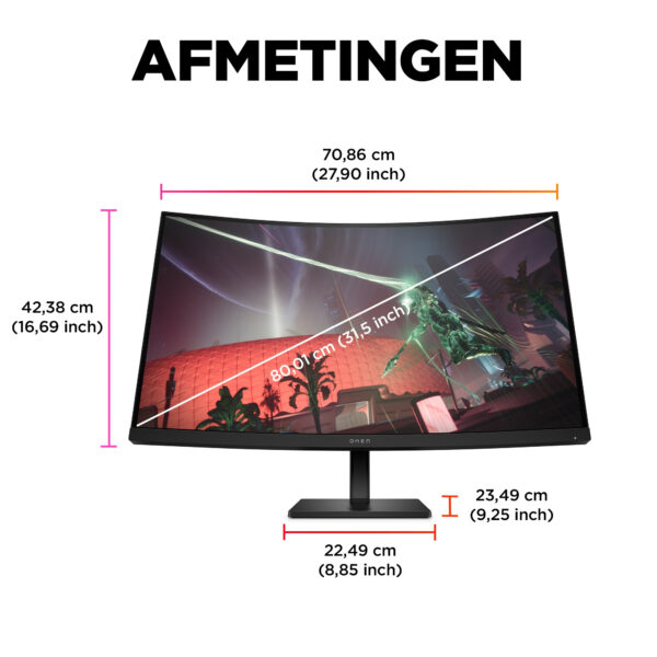 OMEN by HP 31,5 inch QHD 165 Hz Curved gaming monitor - OMEN 32c - Afbeelding 11