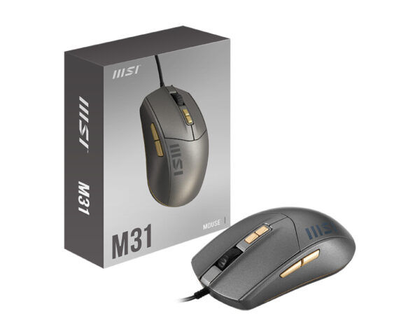 MSI M31 muis Universeel Ambidextrous USB Type-A Optisch 1200 DPI - Afbeelding 5