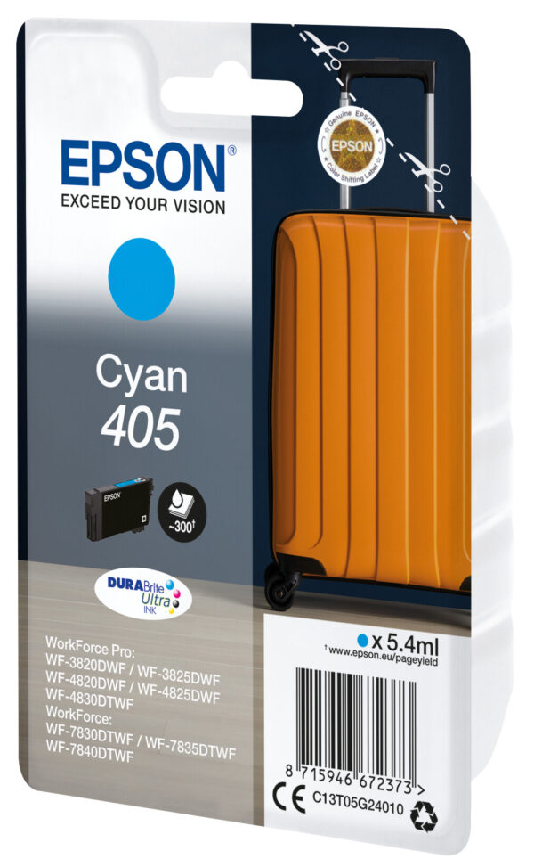 Epson Singlepack Cyan 405 DURABrite Ultra Ink - Afbeelding 2