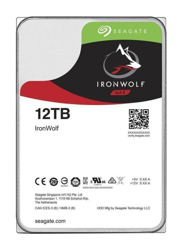 Seagate NAS HDD IronWolf interne harde schijf 12 TB 7200 RPM 256 MB 3.5" SATA III