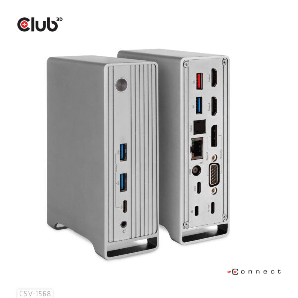 CLUB3D USB type C Universeel docking station 2x USB Gen2 Type-A 1x USB Gen1 Type-A 1x USB Type-A (ROOD) Smart Charging-poort 5V/ - Afbeelding 3