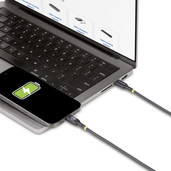 StarTech.com 3m USB-C Laadkabel, USB-IF Gecertificeerde USB Kabel, 240W PD EPR, USB 2.0 Type-C Laptop Laadkabel, USB-C Data Tran - Afbeelding 6