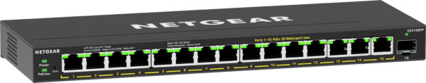 NETGEAR 16-Port High-Power PoE+ Gigabit Ethernet Plus Switch (231W) with 1 SFP port (GS316EPP) - Afbeelding 3