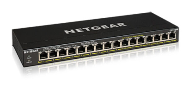 NETGEAR GS316PP Unmanaged Gigabit Ethernet (10/100/1000) Power over Ethernet (PoE) Zwart