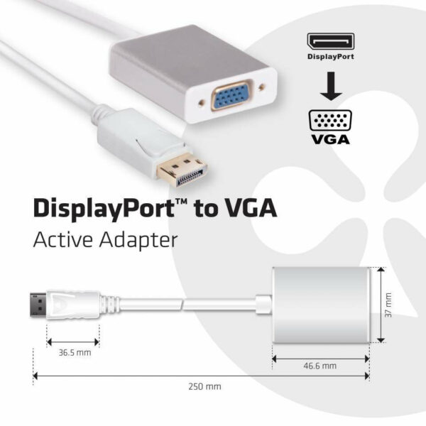 CLUB3D Displayport to VGA Active Adapter - Afbeelding 2