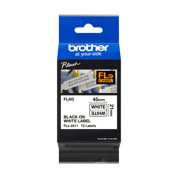 Brother FLE2511 labelprinter-tape Zwart op wit - Afbeelding 3