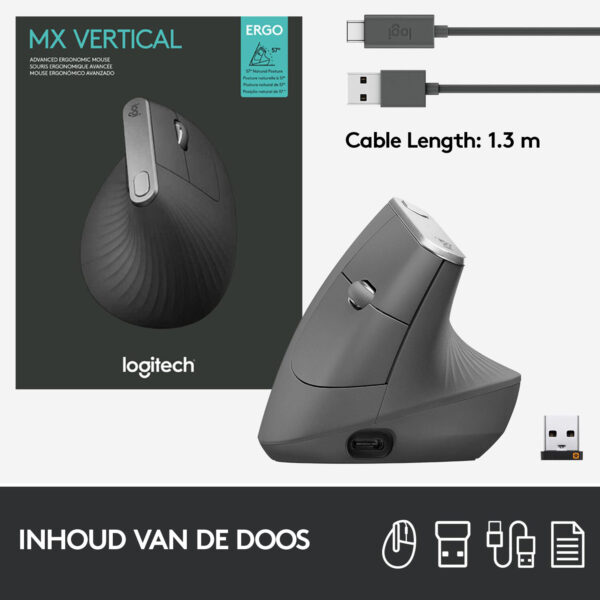 Logitech MX Vertical Advanced Ergonomic Mouse - Afbeelding 14