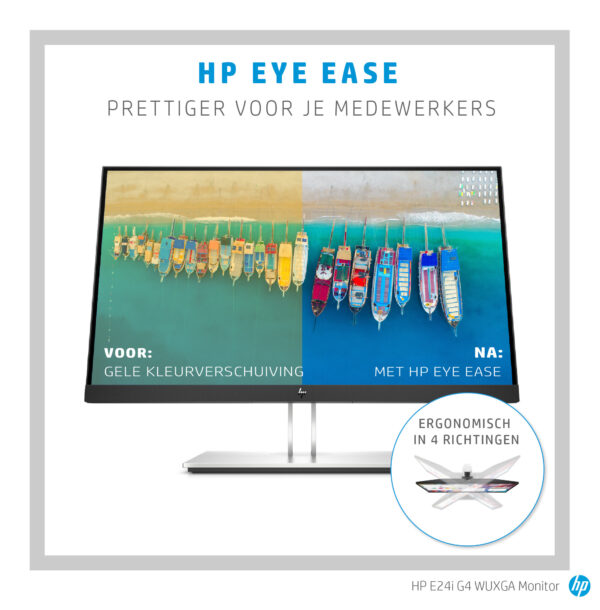 HP E-Series E24i G4 computer monitor 61 cm (24") 1920 x 1200 Pixels WUXGA Zwart, Zilver - Afbeelding 6