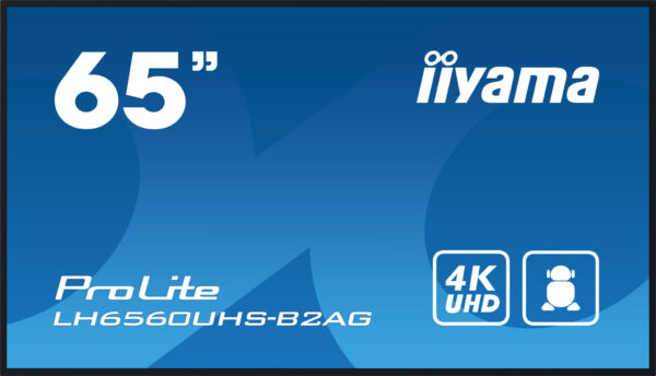 iiyama LH6560UHS-B2AG beeldkrant Digitaal A-kaart 165,1 cm (65") LED Wifi 500 cd/m² 4K Ultra HD Zwart Type processor Android 11