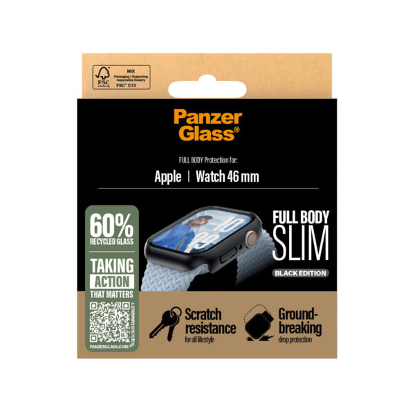 PanzerGlass PG Scrn Snap FB Slim BlK Watch 45mm 2024 Transparant Polyethyleentereftalaat (PET) - Afbeelding 3