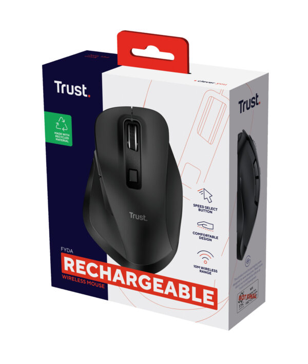 Trust Fyda muis Kantoor Rechtshandig RF Wireless + USB Type-A Optisch 2400 DPI - Afbeelding 6