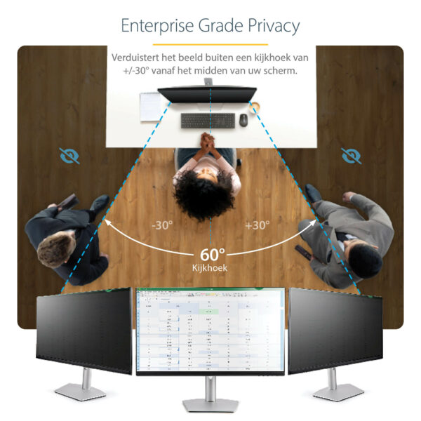 StarTech.com Monitor Privacy Filter voor 23,8" PC Scherm - Privacy Film voor Computerscherm - Schermbeveiliger met +/- 30° Kijkh - Afbeelding 9