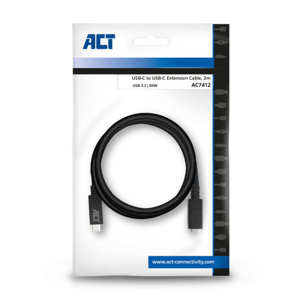 ACT USB 3.0 verlengkabel, USB-C, 2 meter - Afbeelding 2