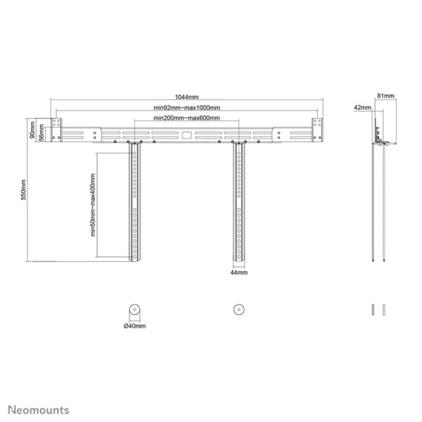 Neomounts videobar/soundbar/speaker steun - Afbeelding 20