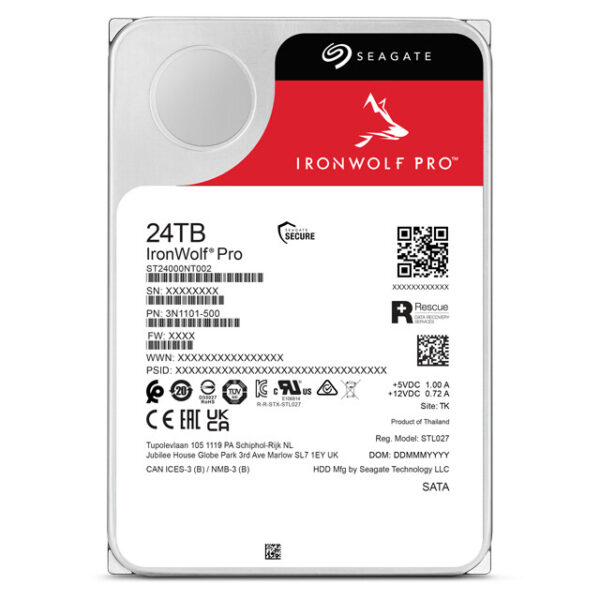 Seagate IronWolf Pro ST24000NT002 interne harde schijf 24 TB 7200 RPM 512 MB 3.5" SATA III - Afbeelding 4