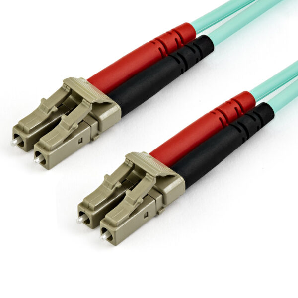 StarTech.com 15m LC/UPC naar LC/UPC OM3 Multimode Glasvezel Netwerkkabel, Full Duplex 50/125µm Zipcord Fiber, 100G Netwerken, LO