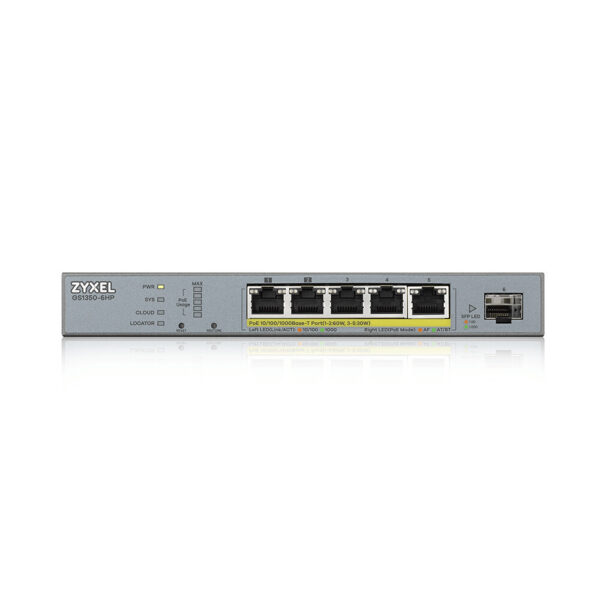 Zyxel GS1350-6HP-EU0101F netwerk-switch Managed L2 Gigabit Ethernet (10/100/1000) Power over Ethernet (PoE) Grijs - Afbeelding 2