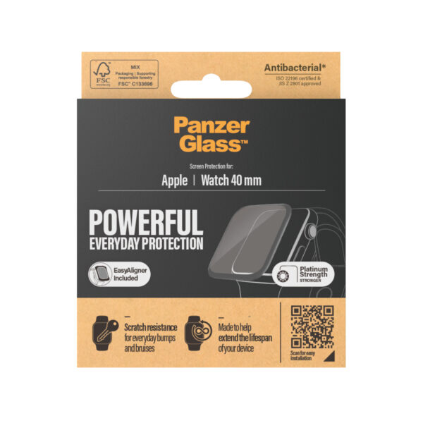 PanzerGlass 2016 slimme draagbare accessoire Schermbeschermer Transparant Gehard glas, Thermoplastic polyurethaan (TPU), Polyeth - Afbeelding 3