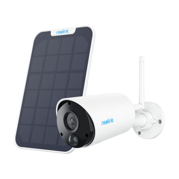 Reolink Argus Series B320 met zonnepaneel- 3 MP buitenbeveiligingscamera op batterijen met detectie van personen/voertuigen, twe