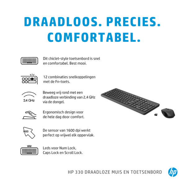 HP 330 draadloze muis en draadloos toetsenbord - Afbeelding 2