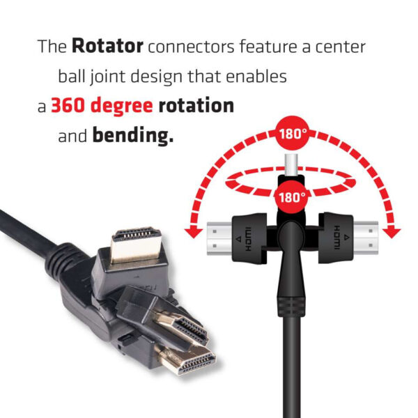 CLUB3D HDMI 2.0 4K60Hz UHD 360 Graden roterende kabel 2 meter - Afbeelding 6