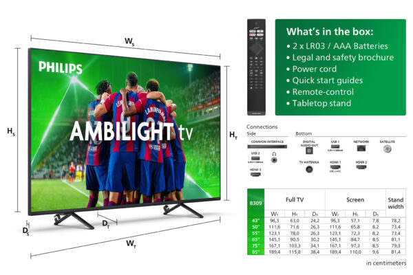 Philips 8000 series 55PUS8309/12 tv 139,7 cm (55") 4K Ultra HD Smart TV Wifi Zwart - Afbeelding 4