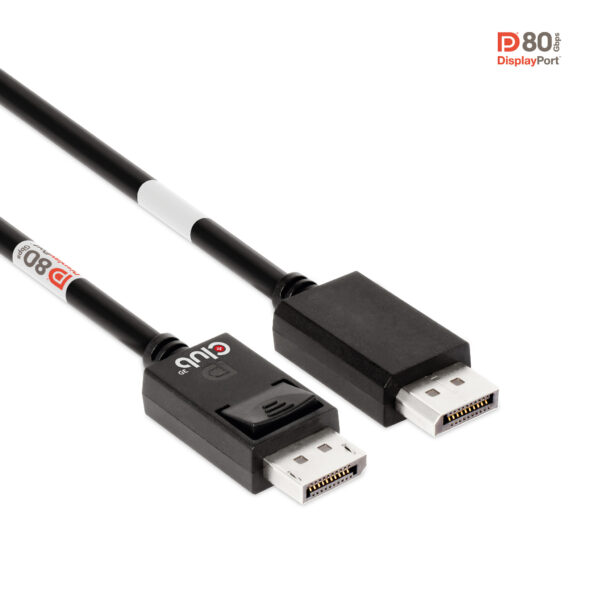 CLUB3D DisplayPort 2.1 Bi-Directional VESA DP80 Gecertificeerde kabel 4K240Hz, 8K60Hz or 10K30Hz M/M 1.2m/3.94ft